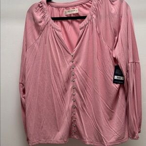 Lucky Brand Soft Pink Button-Up Top